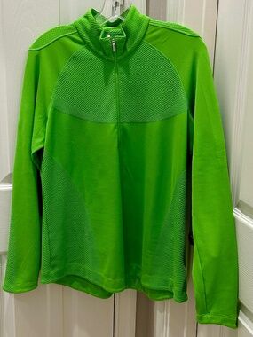 Womens Nike Green 1/4 Zip Long Sleeve Top  Large
